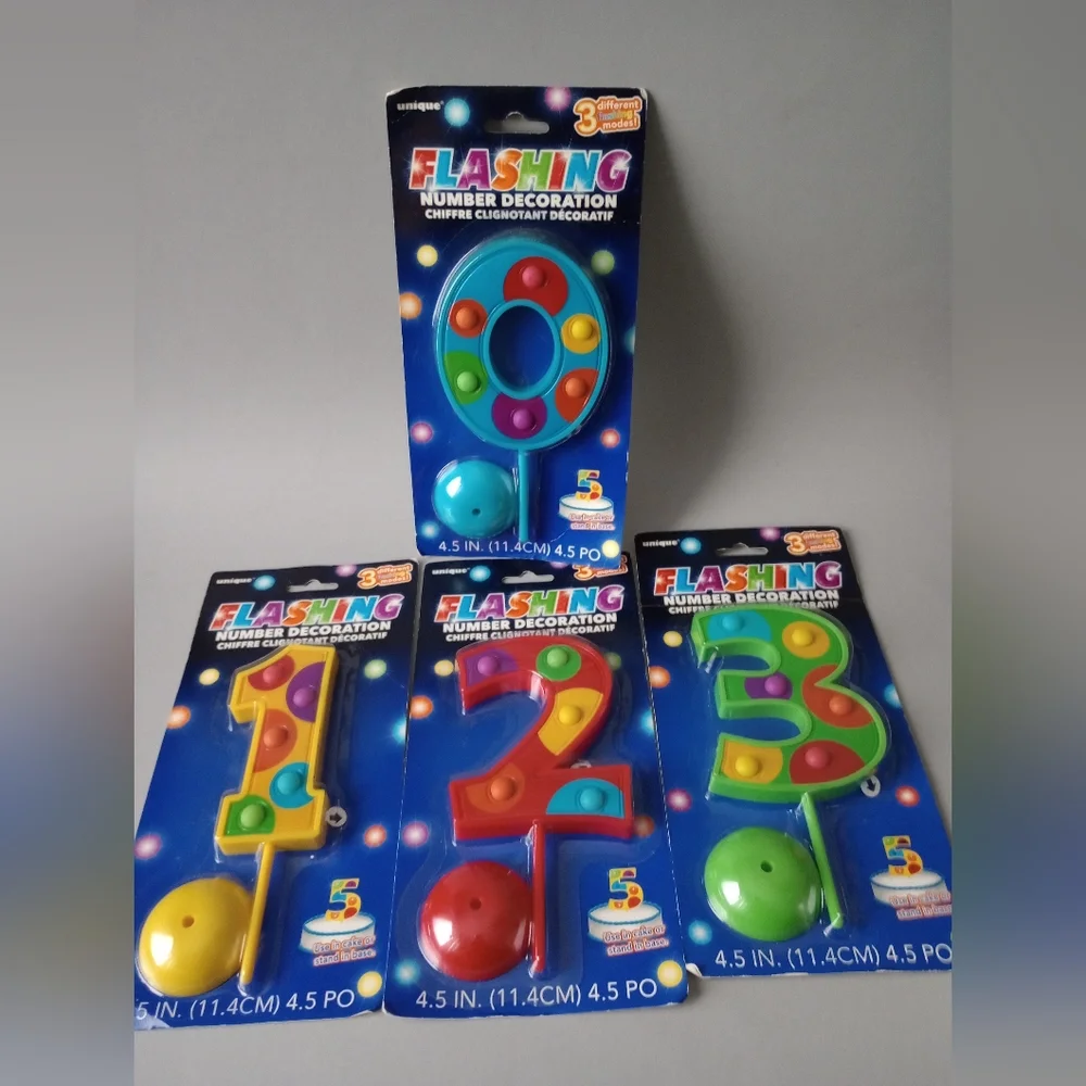 Party birthday, flashing number decoration for cake stand base new 4 …